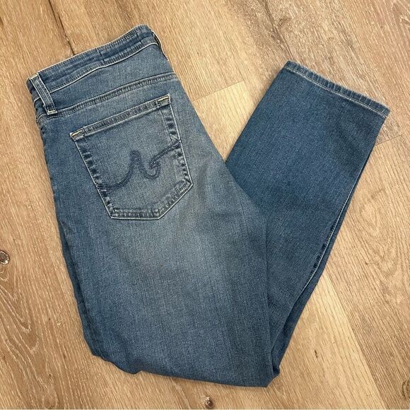 AG the Prima Crop Cigarette Crop Blue Wash Denim Jeans size 30 - Picture 7 of 10